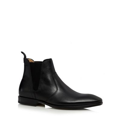 Jeff Banks Designer black leather chelsea boots